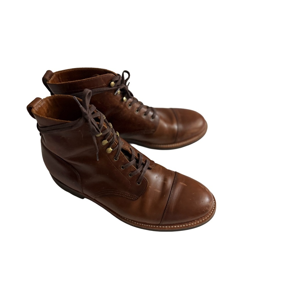 J. CREW Kenton Brown Leather Cap Toe Boots Sz 11 -Rugged Utility & Refined Style - Picture 9 of 11